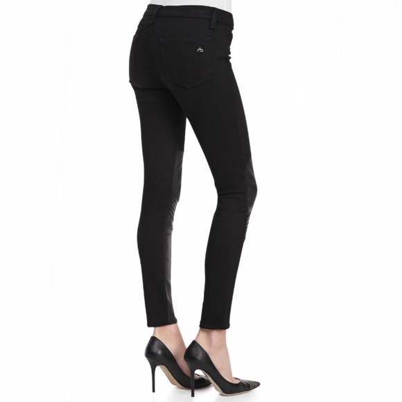 NWT RAG & BONE Samurai Leather-Patch Leggings - Picture 3 of 11